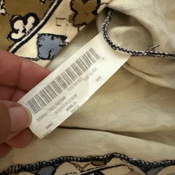 TORY BURCH Pima Cotton Bohemian Ikat Dress Wheat Lisbon (23) - Picture 7 of 9